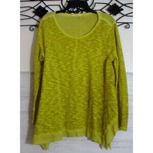 Easel Women's Top Size M Long Sleeve Mustard Round Neck